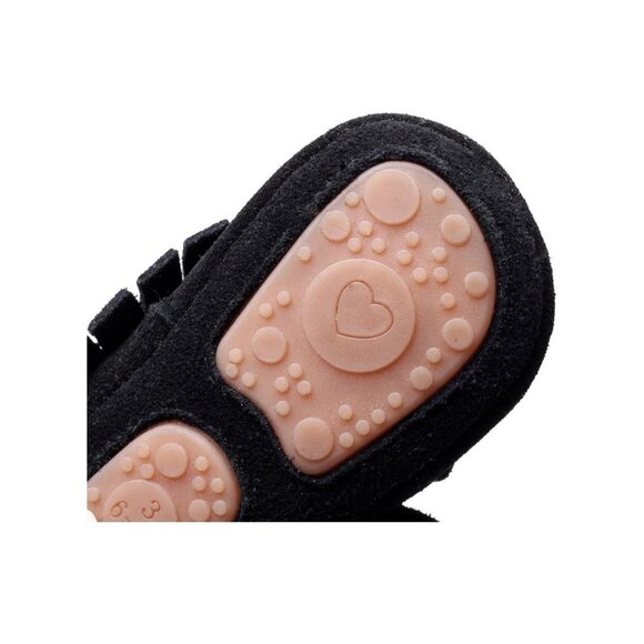 Baby Moccasins Soft Suede Fringe Non-Slip Black, 4T - Picture 3 of 6